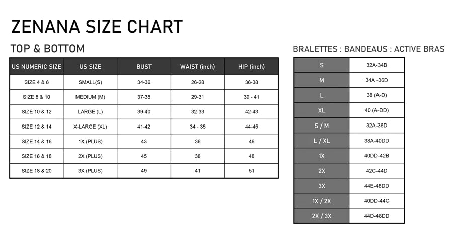 Daphne Lace Halter Bralette  Size Chart